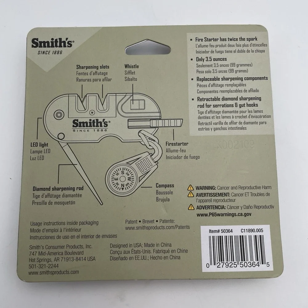 Smith's Sharpeners Pocket Pal X2 50364 Sharpener and Survival Tool. 3‎ 3/8